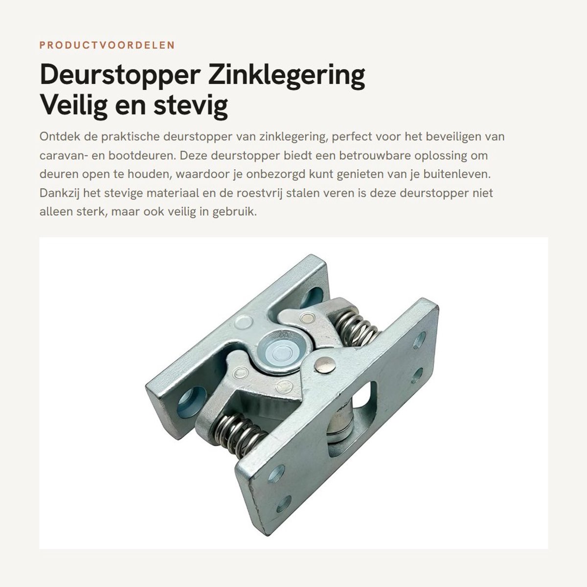 Dailygoods- Deurstopper Zinklegering - Deurbuffer - Deurstoppers voor Buiten - Deurvastzetter - Deurstopper voor Caravan - Roestvrij Stalen Veren - Deurhouder