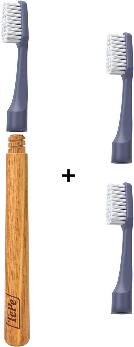 Houten Tandenborstel - Zachte Borstels - Dagelijkse Mondhygiëne - Verwisselbare Koppen - 3 Koppen - Niet Selecteerbaar
