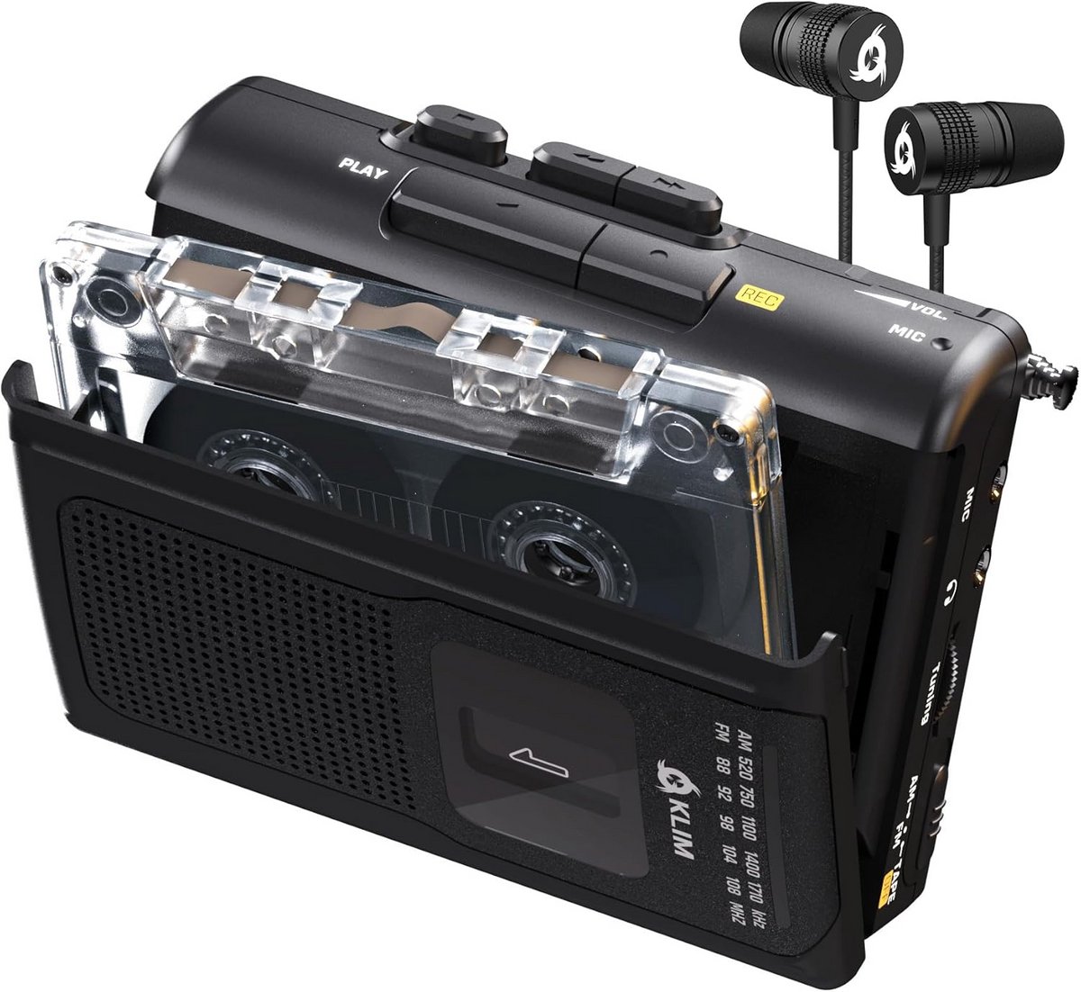 Draagbare Cassettespeler - Radio Recorder - Muziek Luisteren - Ingebouwde Microfoon - Niet gespecificeerd - Zwart