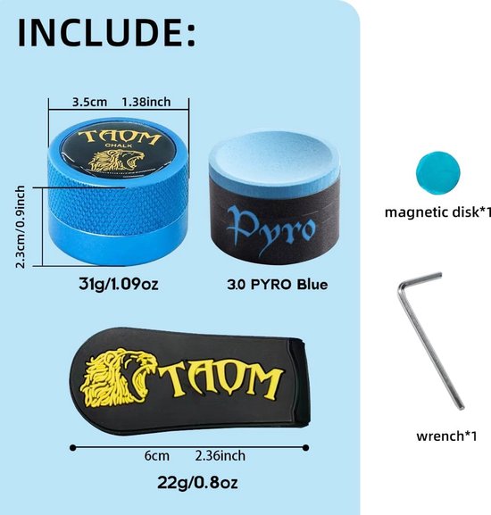 Magnetische Krijt Houder voor Biljartkeu - Ronde, Compacte Tip Case voor Pool & Snooker van Merkloos — afbeelding 3