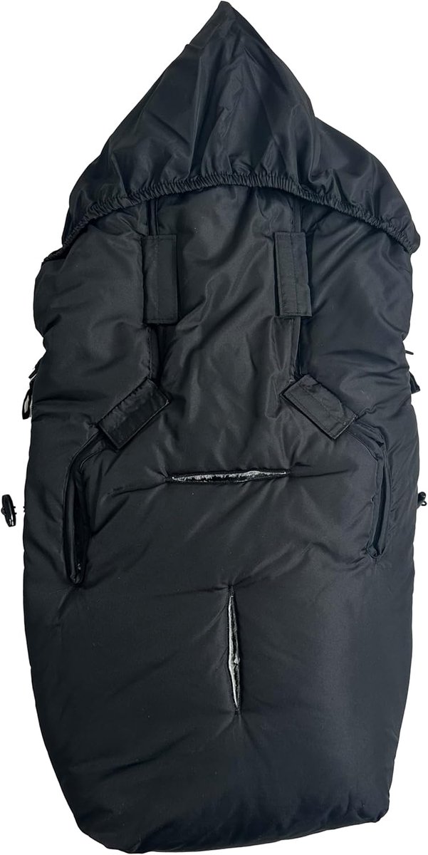 Babyschaalvoetenzak - Babyzitje deken - Baby comfort - Aantrekbaar tot capuchon - 53 x 40 cm - Zwart — afbeelding 5