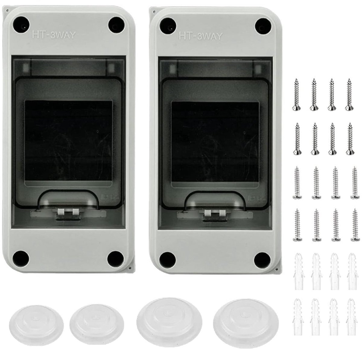 Zekeringkast Opbouw - Verdeelbox Buiten - Buiten Elektrische Installatie - IP65 Waterdicht - 3 Modules - Grijs