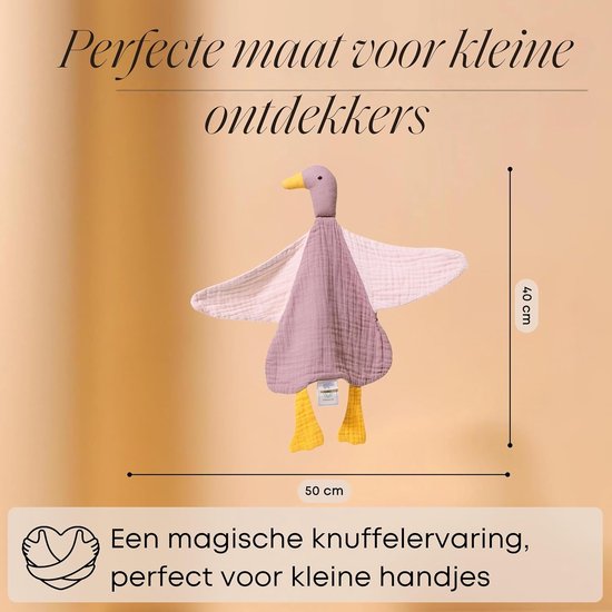 Baby Knuffeldoek - Slapen Knuffel - Baby Comfort - 100% Biologisch Katoen - 40 x 40 cm - Zacht Roze — afbeelding 3