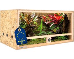 Houten Terrarium - Reptielen Verblijf - Dieren Huisvesten - Ingenbouwd Hygrometer - 100x60x50cm - Houtkleur