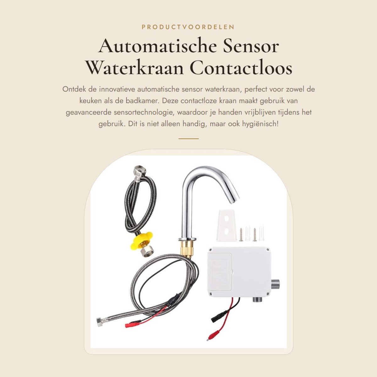 Dailygoods - Automatische Sensor Waterkraan - Contactloos - Ideaal voor Keuken en Badkamer - Roestvrij Staal - Eenvoudige Installatie - Bespaart Water