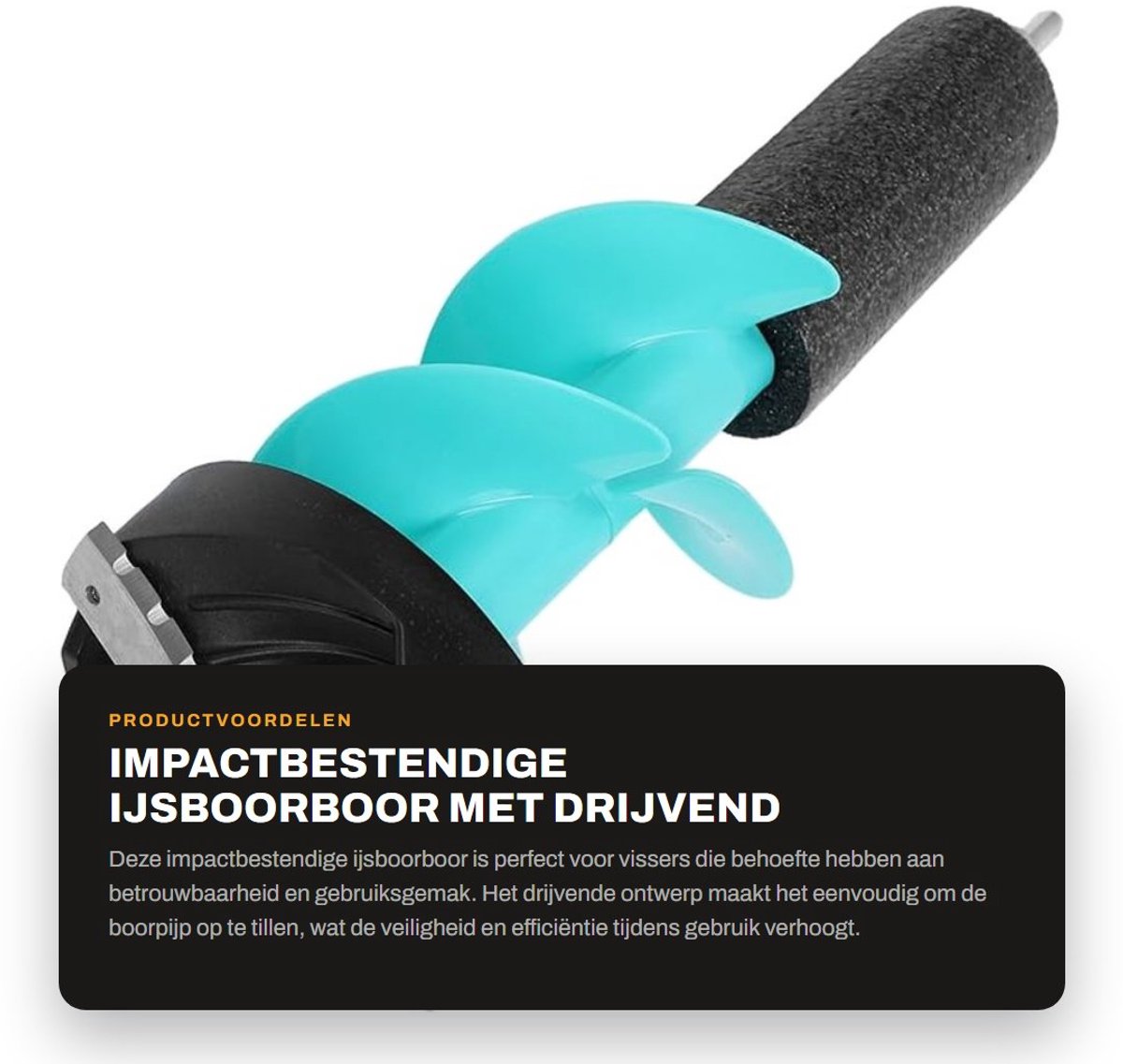 Dailygoods- IJsboor Impactbestendig - Elektrische Vijzel - Drijvend Ontwerp - Veiligheid - Efficiënte Gatopening - Robuuste Materialen - Boor
