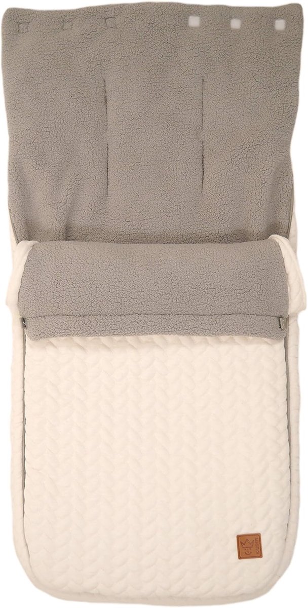 Voetenzak voor kinderwagen - Knit design, super zacht, beige van Merkloos — afbeelding 2