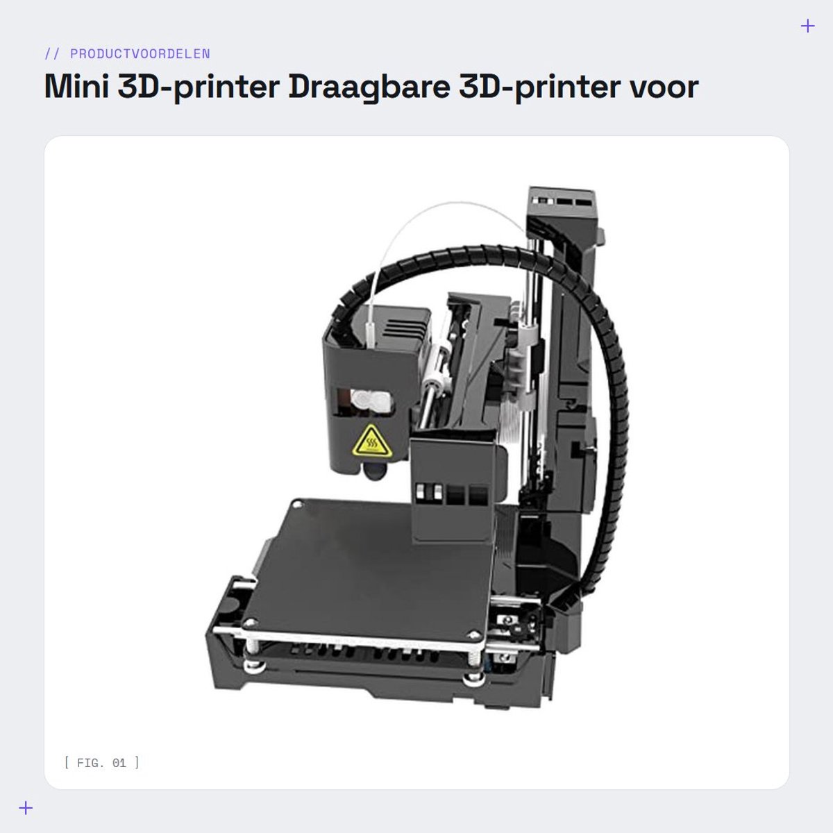 Dailygoods- 3D-printer Mini - Draagbaar - FDM Afdruktechnologie - Afdrukvolume 100x100x100 mm - Hoge Afdruknauwkeurigheid - Geschikt voor TPU/PLA
