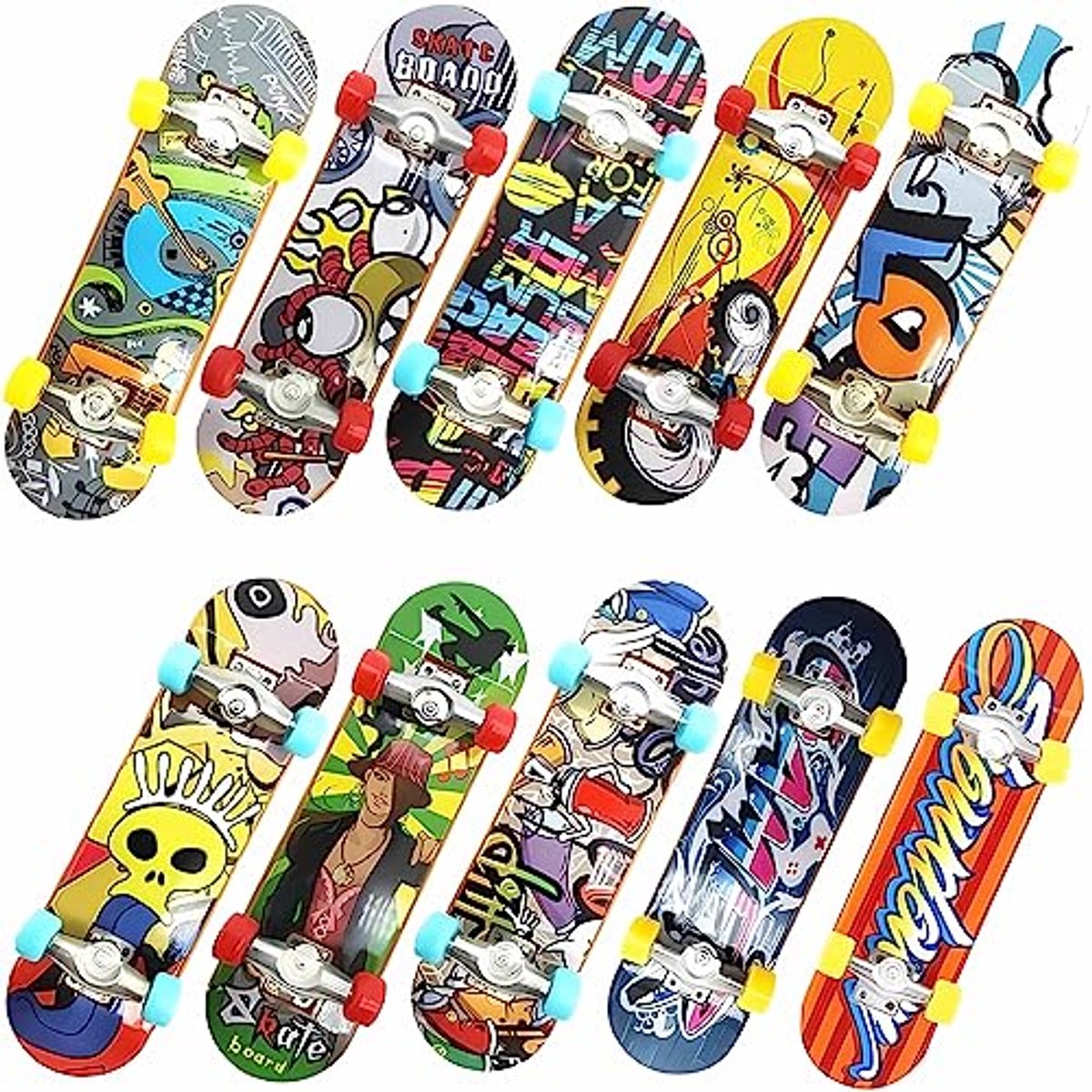 Mini Skateboards Vingerplanken Speelgoed Feestjes Cadeautjes Unieke Patronen 10 Stuks Assorti