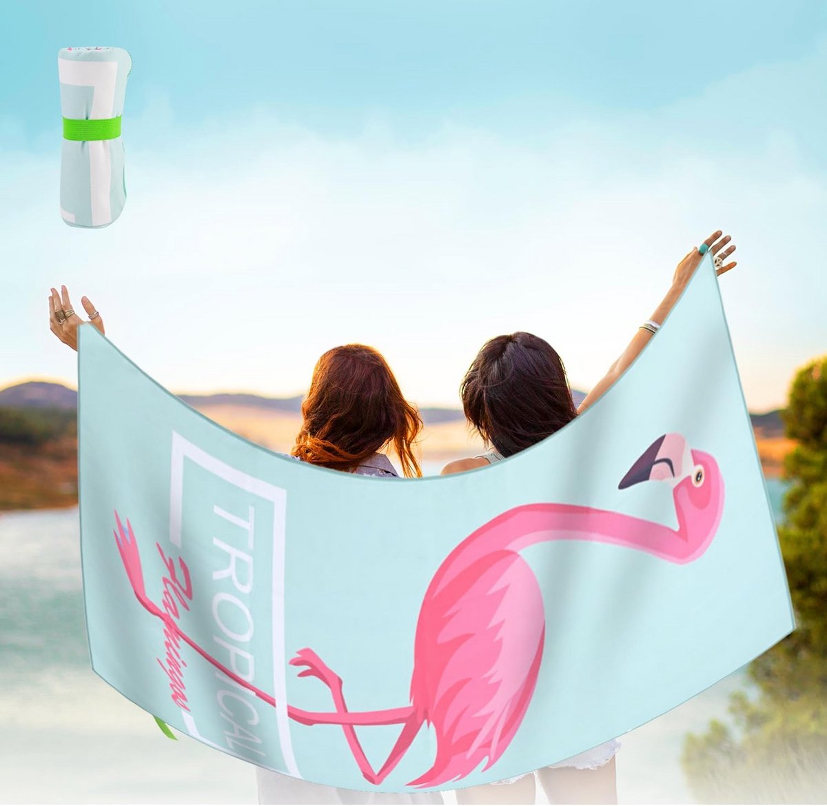 Strandhanddoek - Grote handdoek - Ontspannen aan zee - Sneldrogend materiaal - 140 x 70 cm