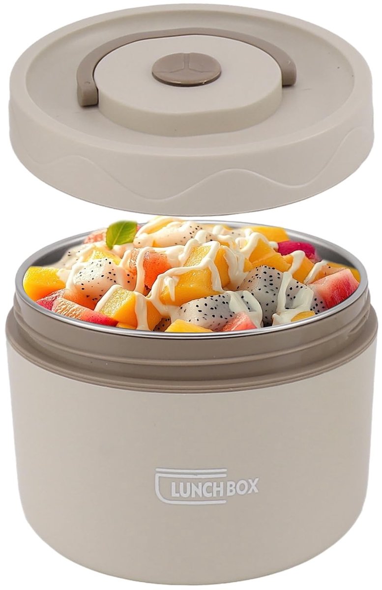 Dailygoods- Voedselthermoskan 550 ml - 2-laagse Roestvrij Stalen Lunchbox - Geïsoleerde Voedselpot - Lekafsluitsysteem - Brede Opening