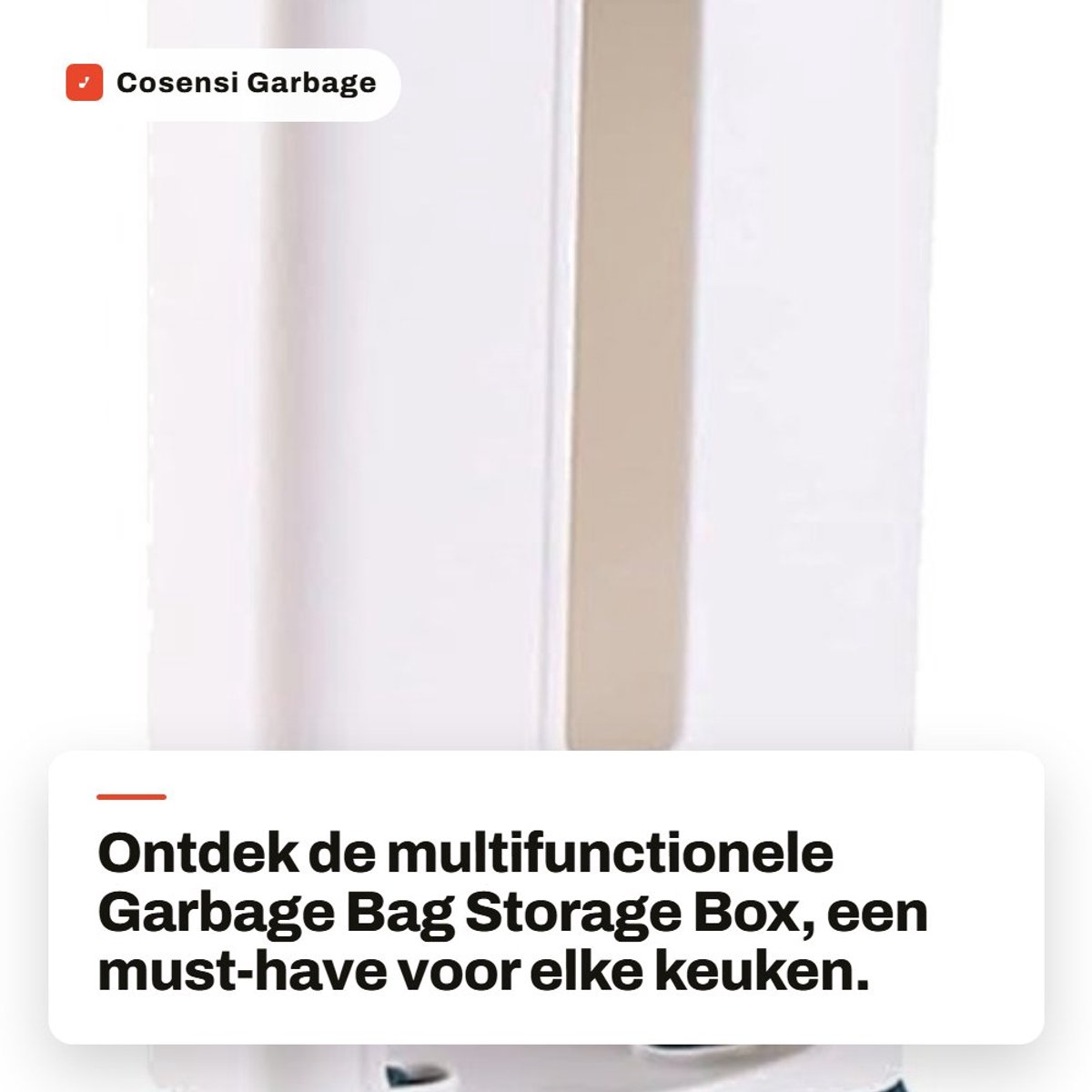 Dailygoods- Afvalzakkenbox Multifunctioneel - Opbergdoos - Wandmontage - Ruimtebesparend - ABS - 13,5 x 7 x 30 cm