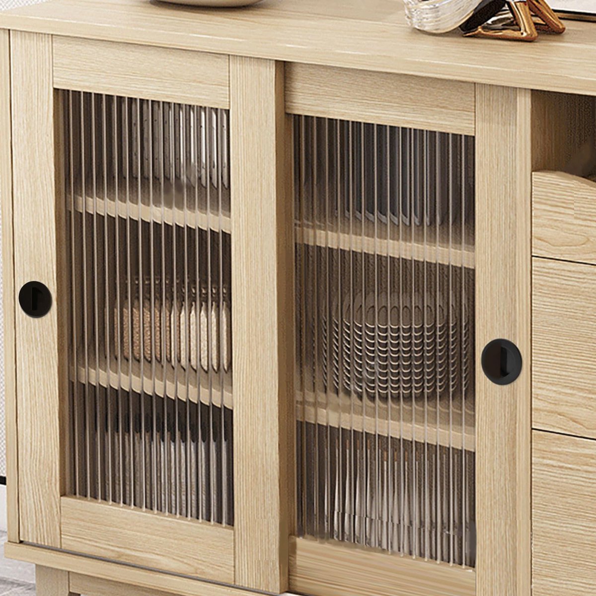 Dailygoods- Schuifdeur Trekgrepen Verzonken - Deurknop - 4 Stuks - Zwart Roestvrij Staal - Praktisch Ontwerp - Langdurige Kwaliteit - Deurklink