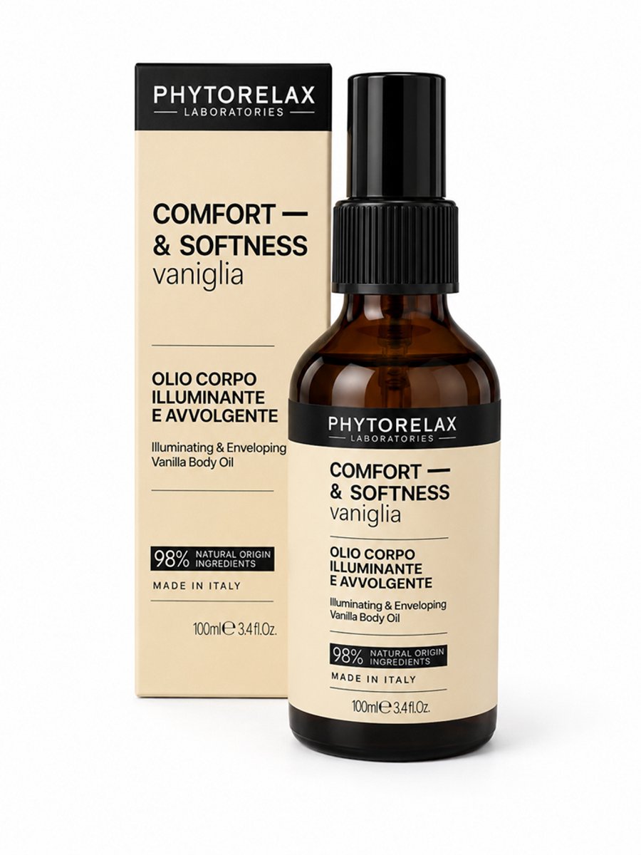 Phytorelax Vanilla Body Oil – Droge Lichaamsolie met Vanille – Glanzende & Soepele Huid – 98% Natuurlijke Ingrediënten – Vegan – 100ml