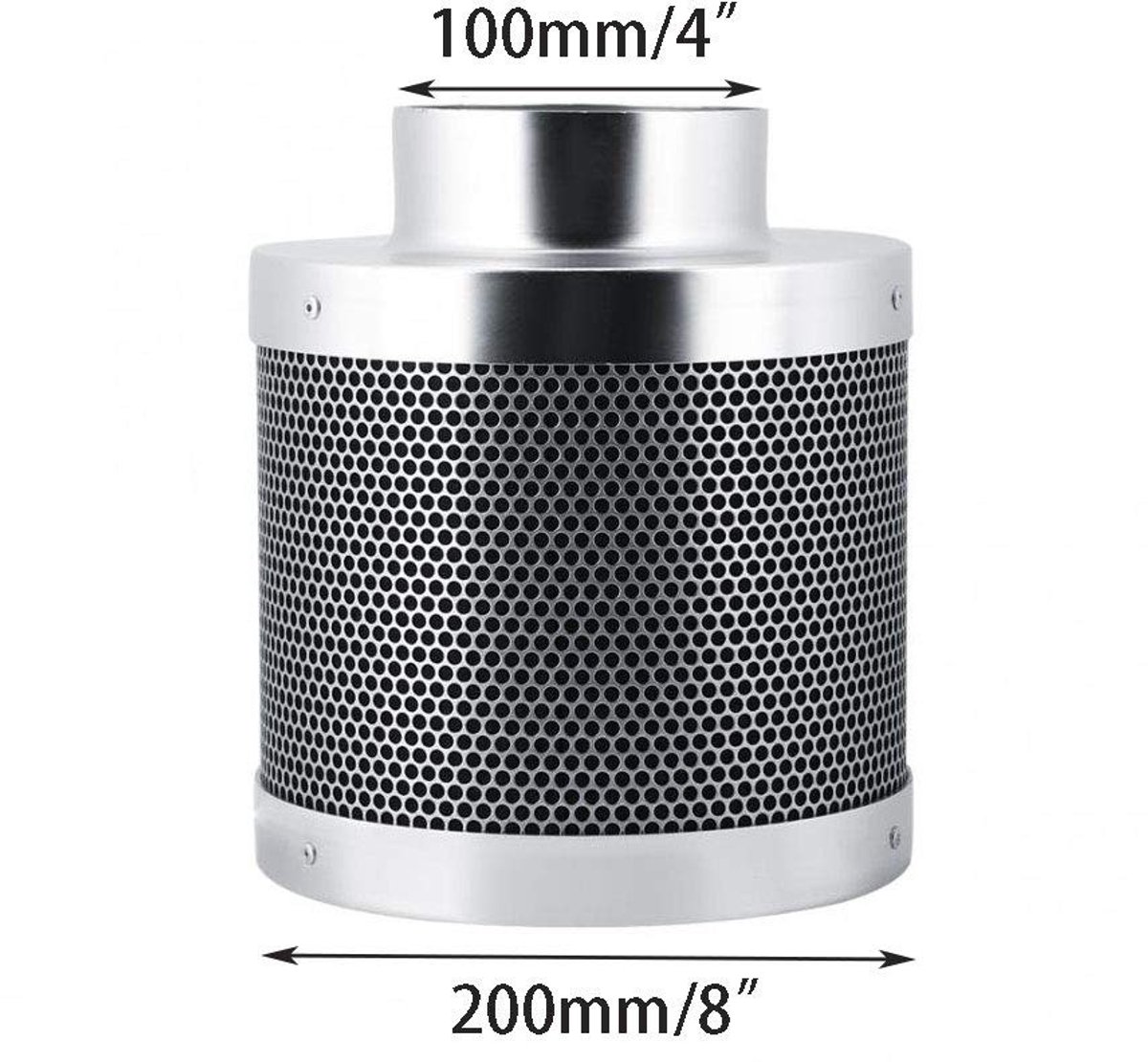 Dailygoods- Koolstoffilter 99,9% Deodoriserend - Luchtreiniger - Aluminium - Duurzaam - Hydrocultuur - Ventilatiesysteem - Luchtfilter