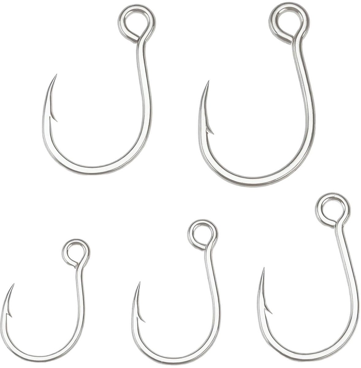 Dailygoods- Vishaak 50 Stuks Koolstofstaal - Weerhaak - Geschikt voor Zoetwater/Zoutwater - Maten 1#/2#/4#/6#/1/0 - Scherpe Haak - Stevig Visvermogen