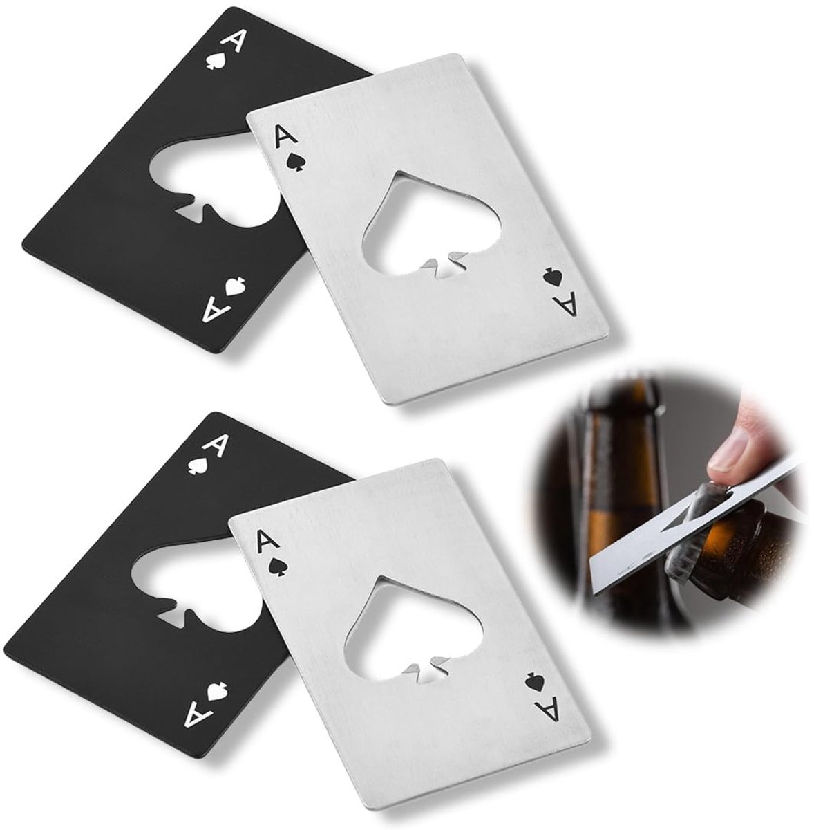 Set flesopeners ultradün roestvrij staal, 4 stukken