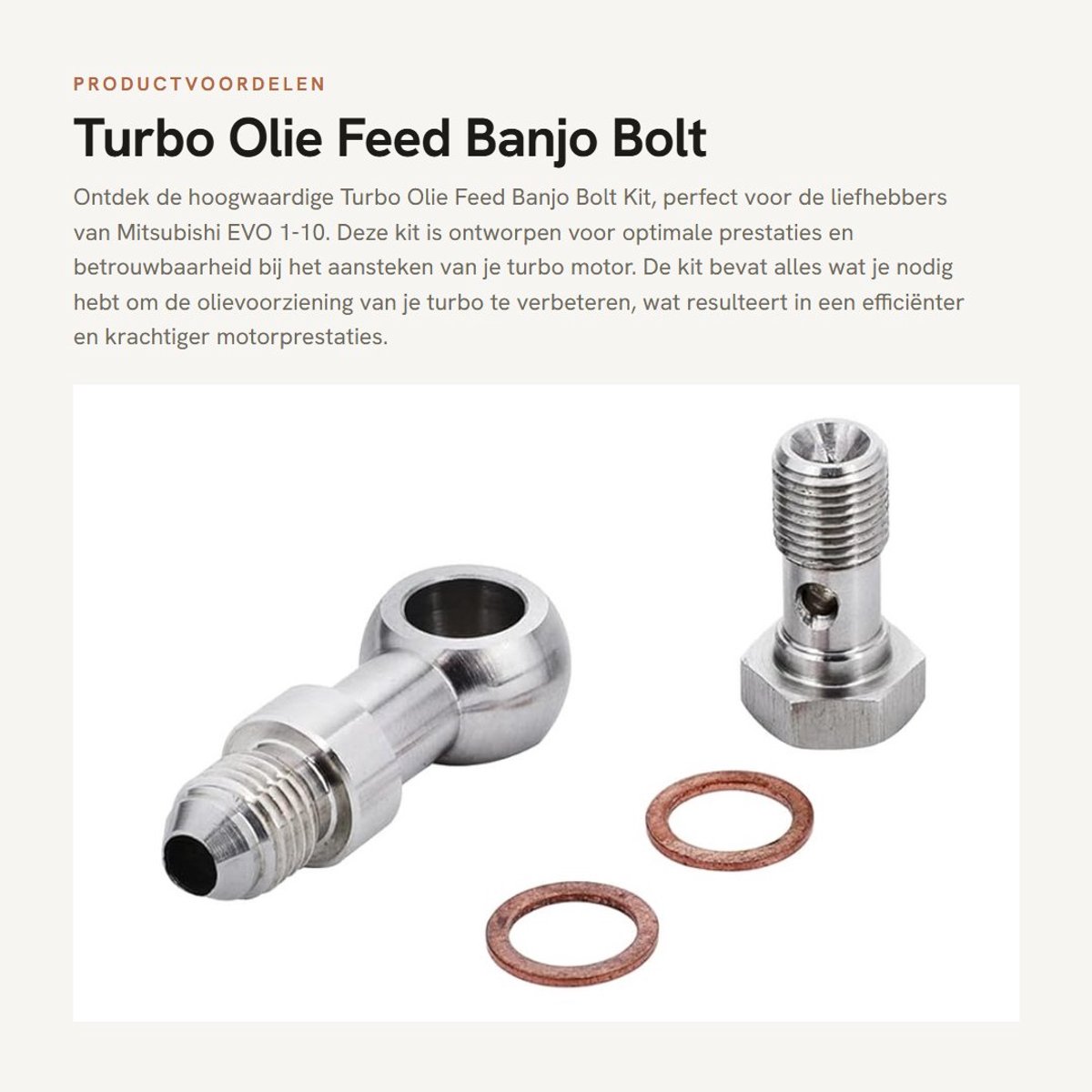 Dailygoods- Banjobout Turbo Olie Feed Kit - M10x1.25mm/4AN - Zilver - Slijtvast - Duurzaam - Lange levensduur - Olieaansluiting
