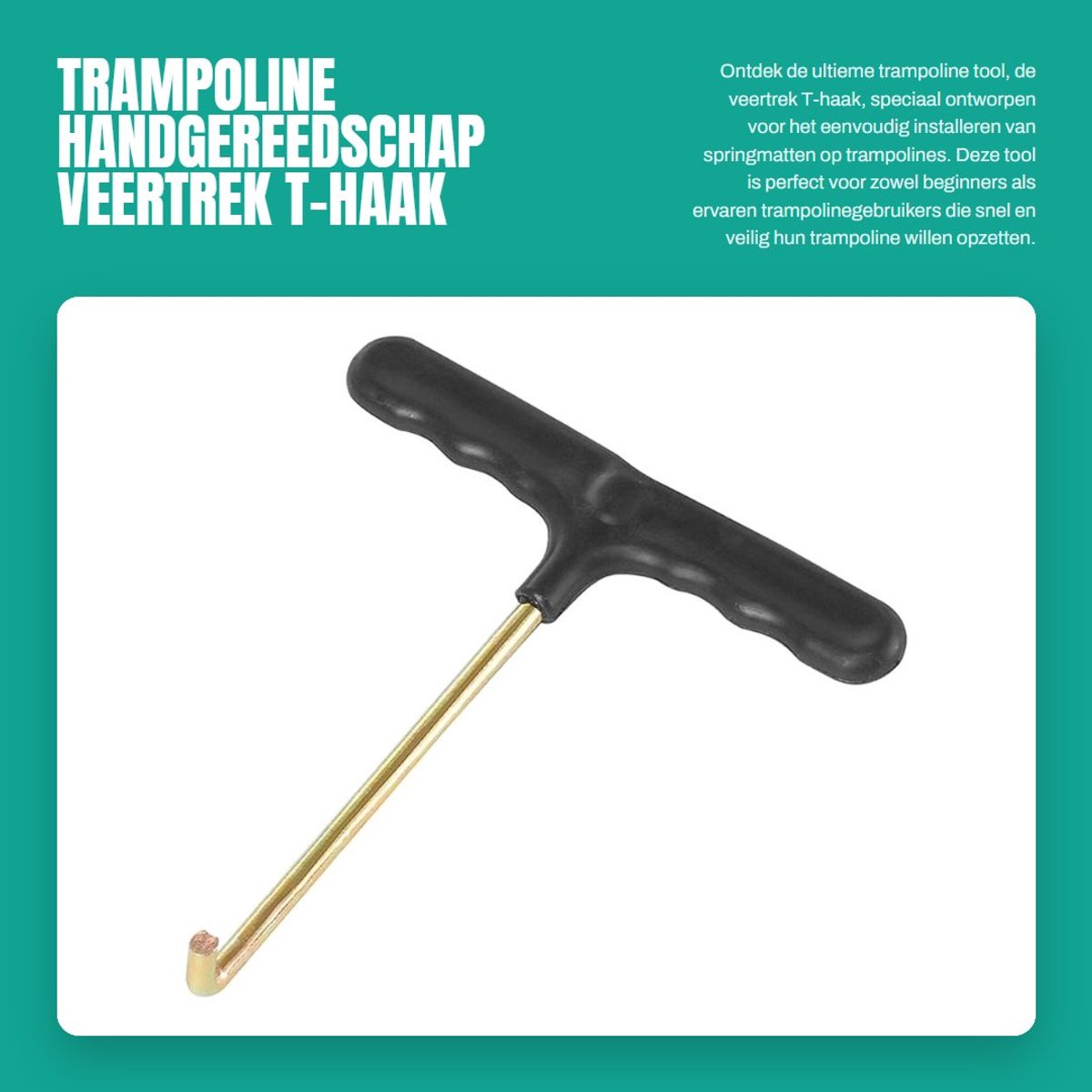 Dailygoods- Veertrekhaak Staal - Trampoline Veren Trekker - Handgereedschap - Tent Peg Trekker - Eenvoudig te Gebruiken - Stevig Ontwerp - Trampoline Gereedschap
