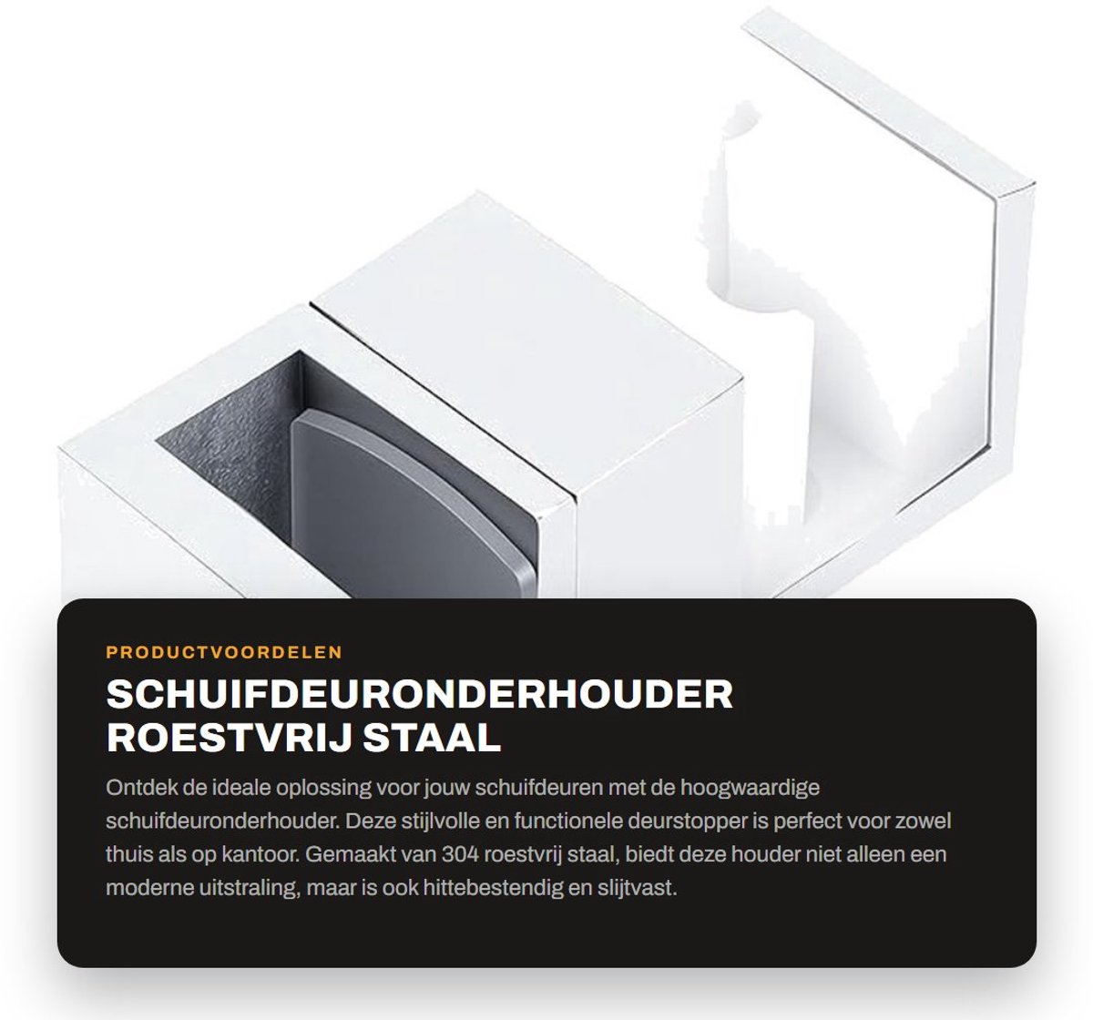 Dailygoods- Schuifdeuronderhouder roestvrij staal - Deurbuffer - Instelbaar - Duurzaam - Hittebestendig - Verstelbare afmetingen 6x2x2 cm - Deurstopper