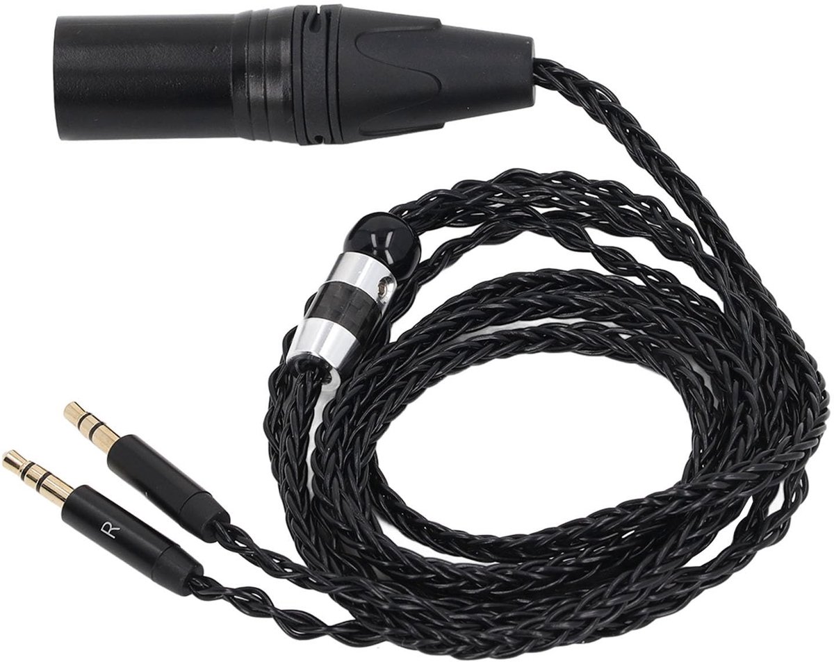 Dailygoods- XLR Kabel 1,2 Meter - Professionele Geluidskabel - 4-Pin Adapter - Compatibel met AH-D600/D7200/D7100 - Verbeterde Geluidskwaliteit - Goudgeplateerde Tip - Hoofdtelefoon Kabel
