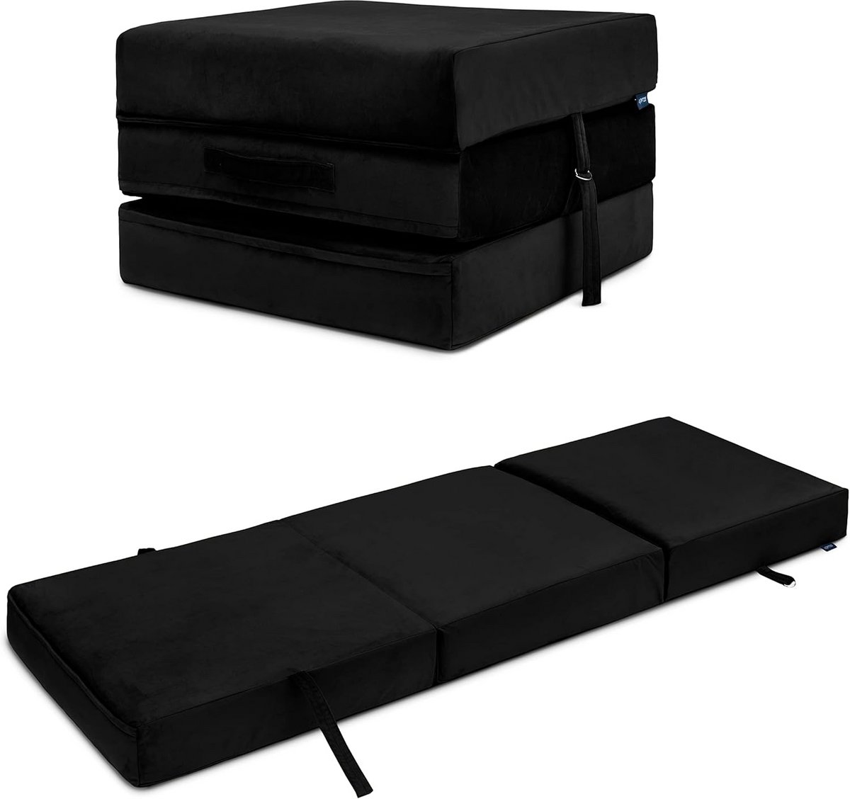 Opvouwbaar Bed - Zitbank Matras - Logeren Gasten - Lichtgewicht Ontwerp - 66x198cm - Zwart