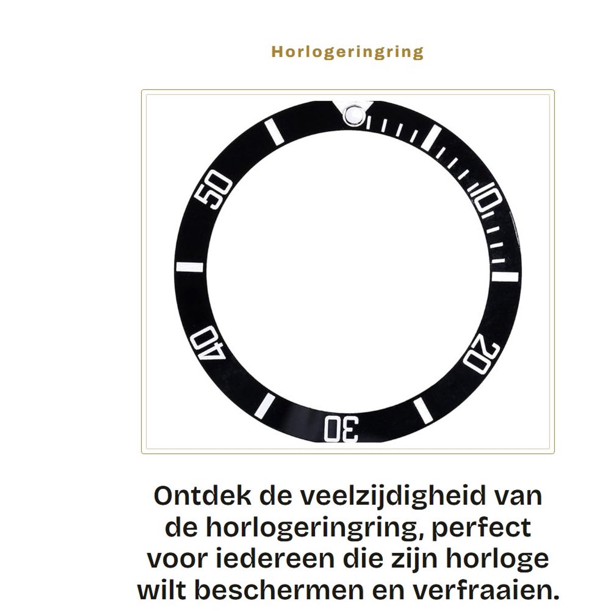 Dailygoods- Horlogering Antikras - Zelfklevende Lus - Aluminium Inzetring - Vervangend Onderdeel - 4 Kleuren - Zwart - Horlogeband
