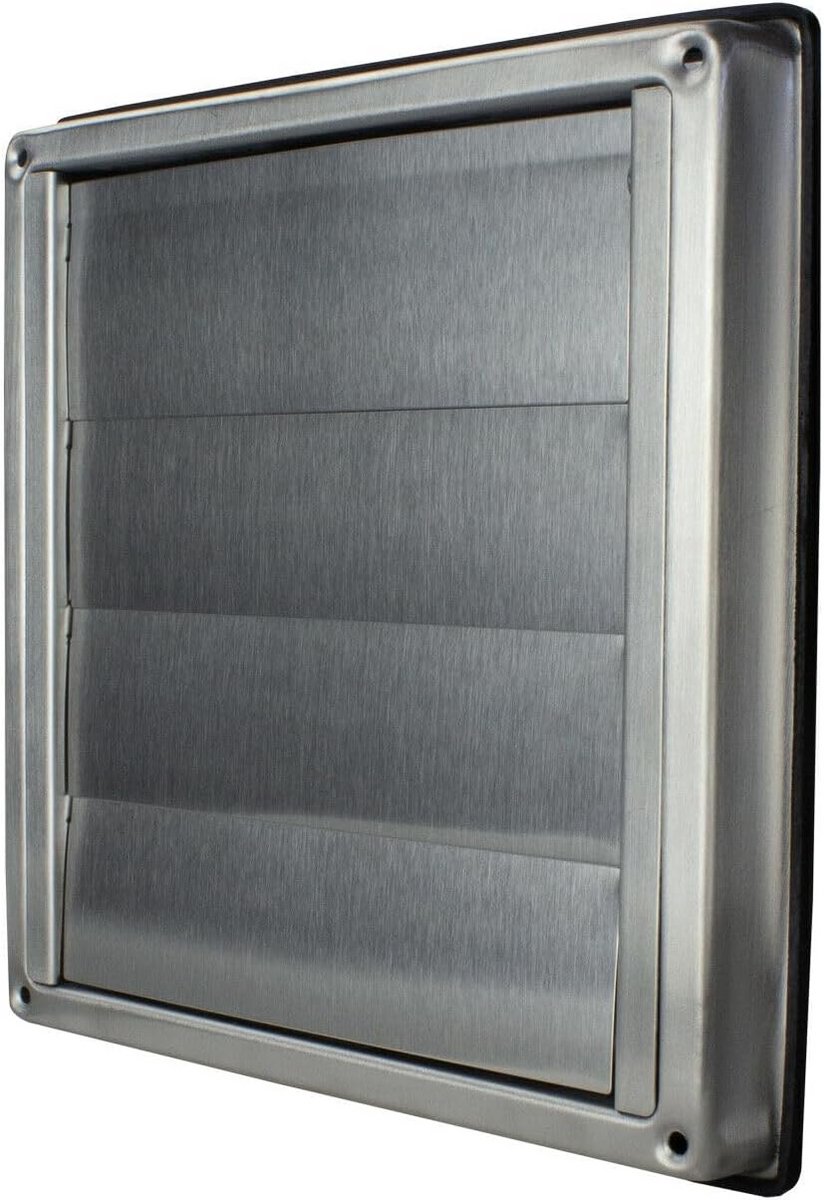 Afvoerrooster RVS - Ventilatie rooster - Buitenmuur Ventilatie - Insecten Wering - Ø 100 mm - Zilverkleurig