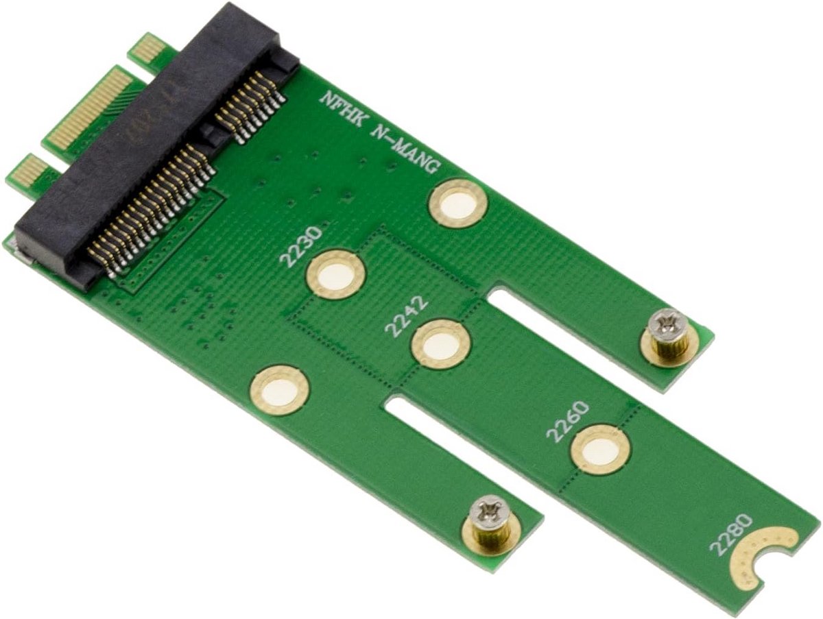 Adapter mSATA naar M.2 - Converter SSD - Opslag Uitbreiden - Mini PCIe compatibel - 80x32x6mm - Groen
