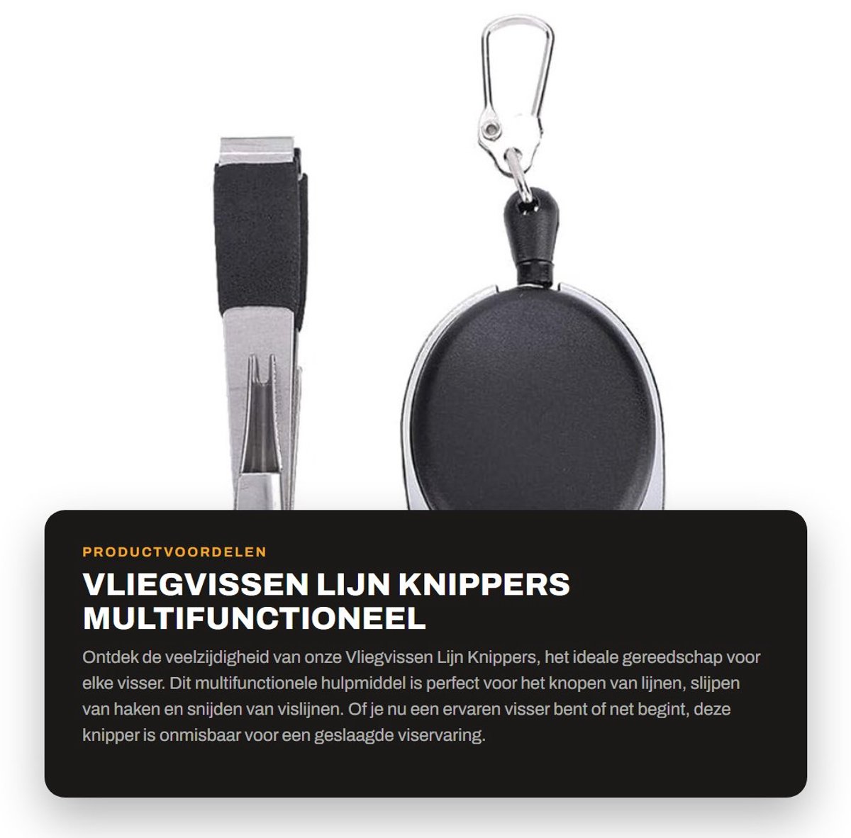 Dailygoods- Lijnknipper Multifunctioneel - Knoopbindgereedschap - Haakslijper - Lijnsnijder - Antislip Handvat - Roestvrij Staal - Visgereedschap