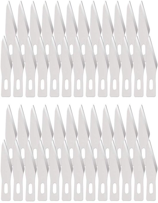 Foto: Dailygoods reservemessen 50 stuks afgeschuind voor cutter precisie mes lichtgewicht roestvrij staal inclusief opbergdoos nauwkeurige sneden snijbladen