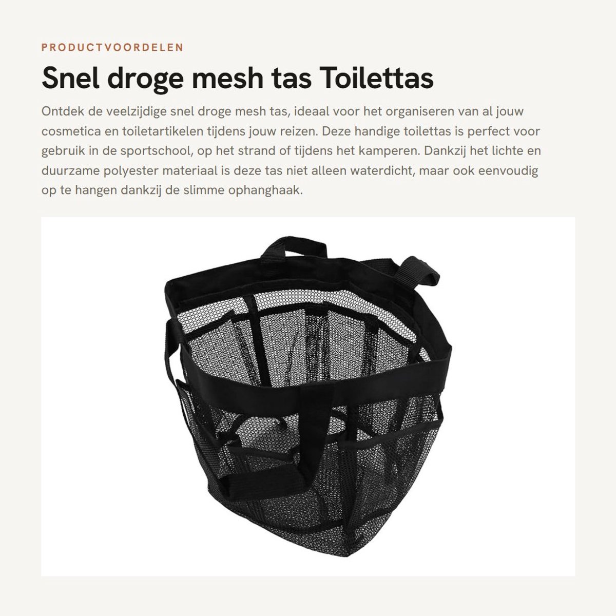 Dailygoods- Toilettas Snel Droog - 8 Zakken - Opvouwbaar - Waterdicht - Lichtgewicht - Duurzaam Polyester - Opbergtas
