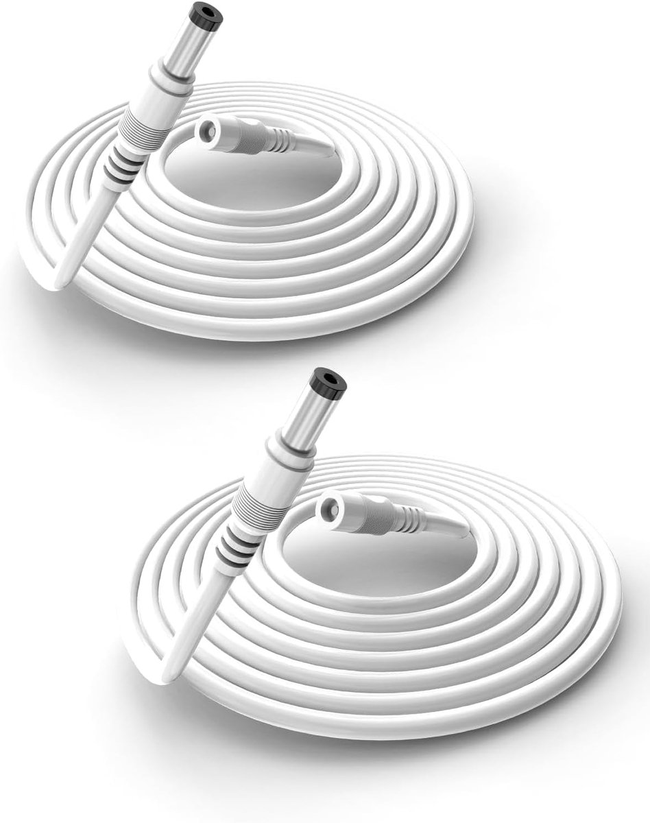 Verlengkabel 1 meter 2,1 mm x 5,5 mm 12 V DC voor beveiligingscamera IP/DVR/NVR 2 stuks