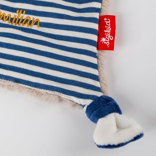 Knuffeldoek Wasbeer - Zachte Knuffel - Babys Comfort - Met Geborduurde Naam - 25 cm - Blauw — afbeelding 5