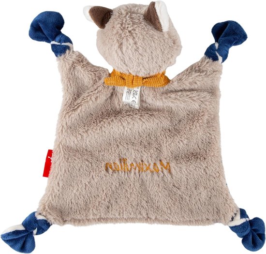 Knuffeldoek Wasbeer - Zachte Knuffel - Babys Comfort - Met Geborduurde Naam - 25 cm - Blauw — afbeelding 3