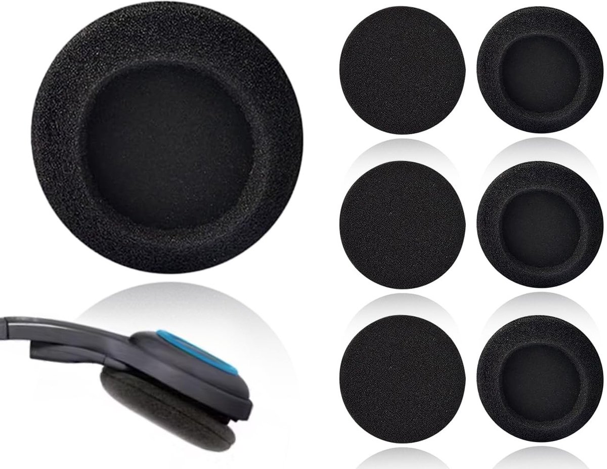Dailygoods - Oorkussens - Vervangende oorkussens - Schuimrubber - Zwart - Comfortabel - Geschikt voor hoofdtelefoons - 50 mm