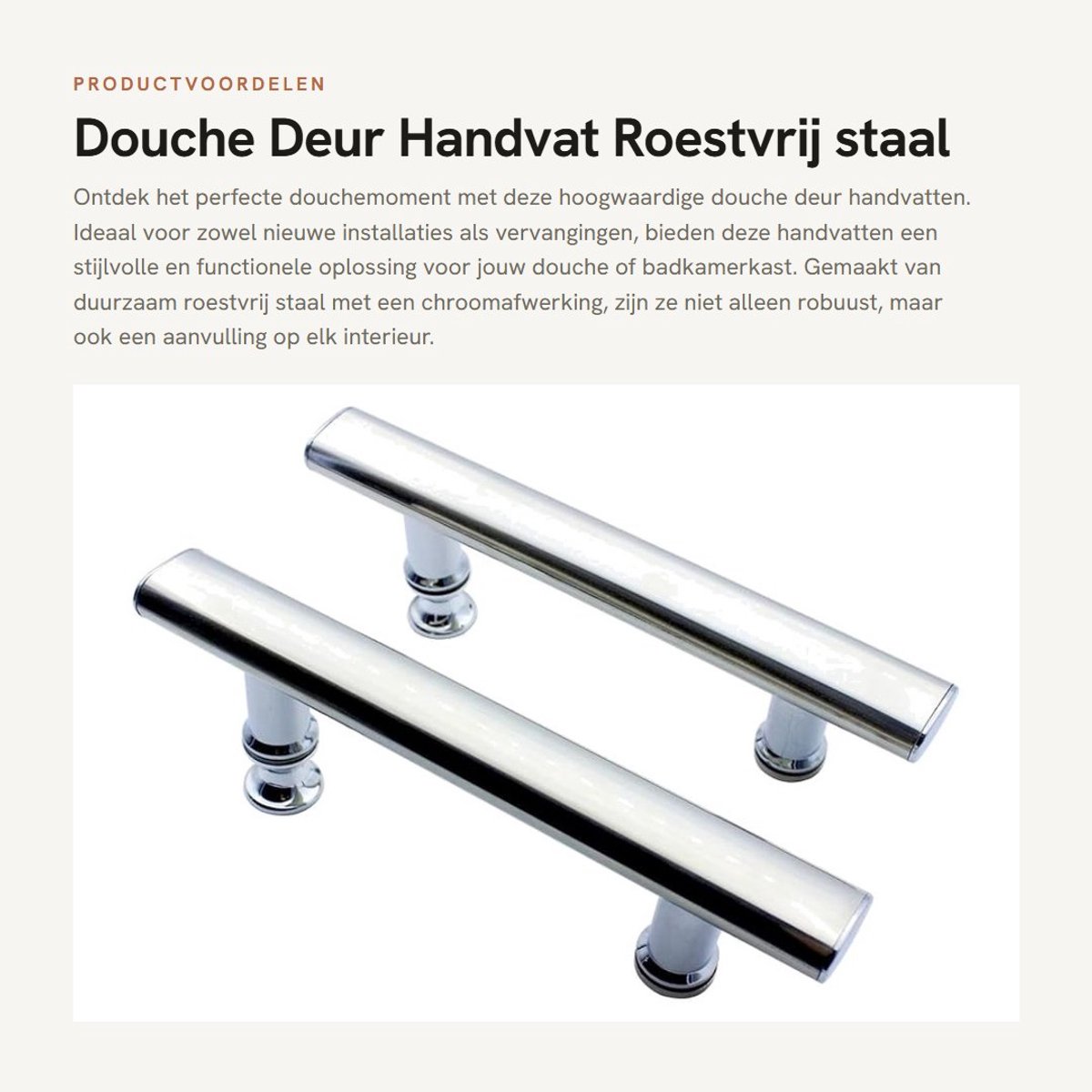 Dailygoods- Douchedeurhandvat Roestvrij Staal - Douchedeurknop - Douchedeur Pull Handvat - Vervangingsonderdelen - 145mm Gat naar Gat Centrum - Geschikt voor Glasdikte 4-12mm - Deurklink