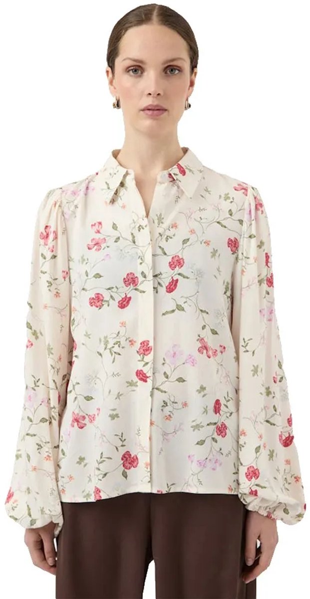 Yas Asina Blouse Met Lange Mouwen Beige 38 Vrouw