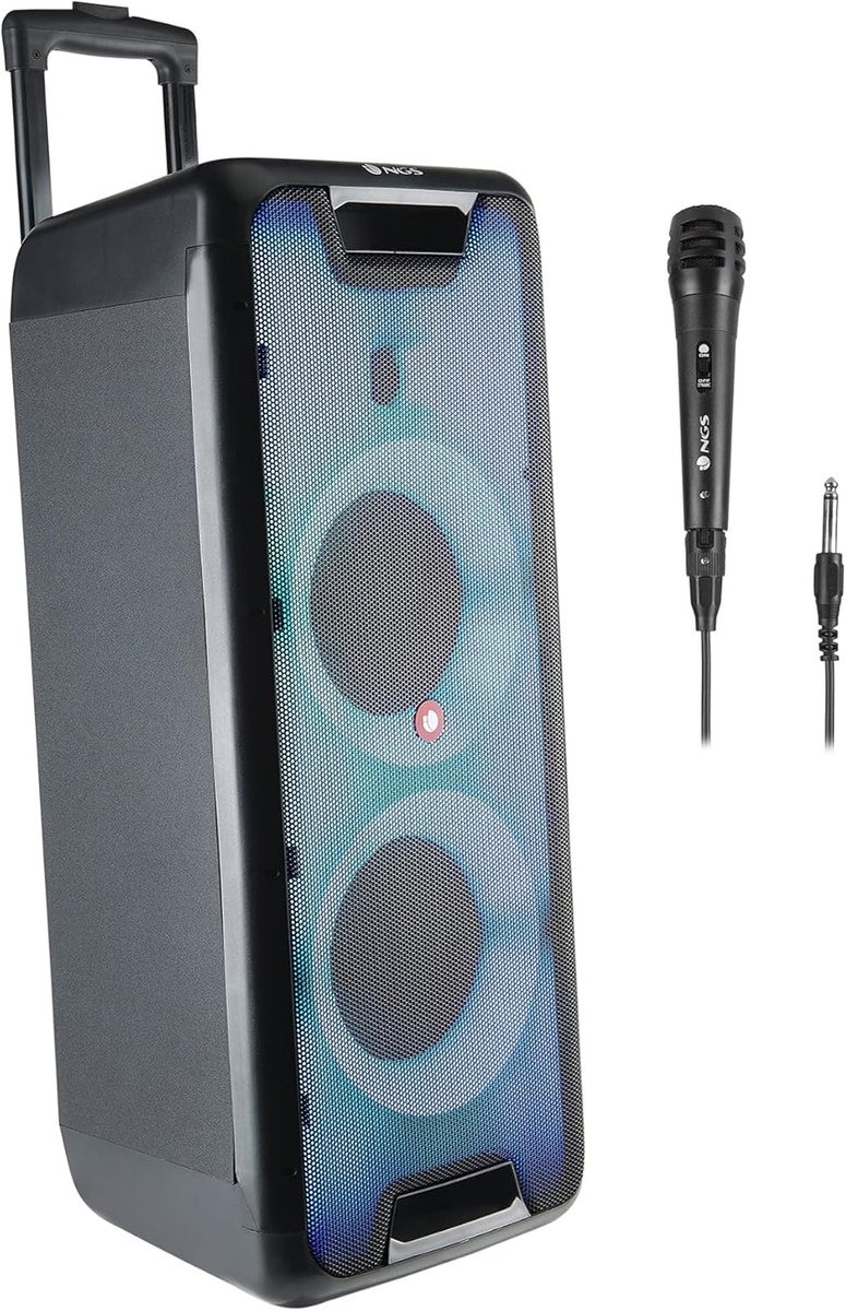 Draagbare luidspreker - Bluetooth speaker - Feest organiseren - Met LED verlichting - 200W vermogen - Blauw