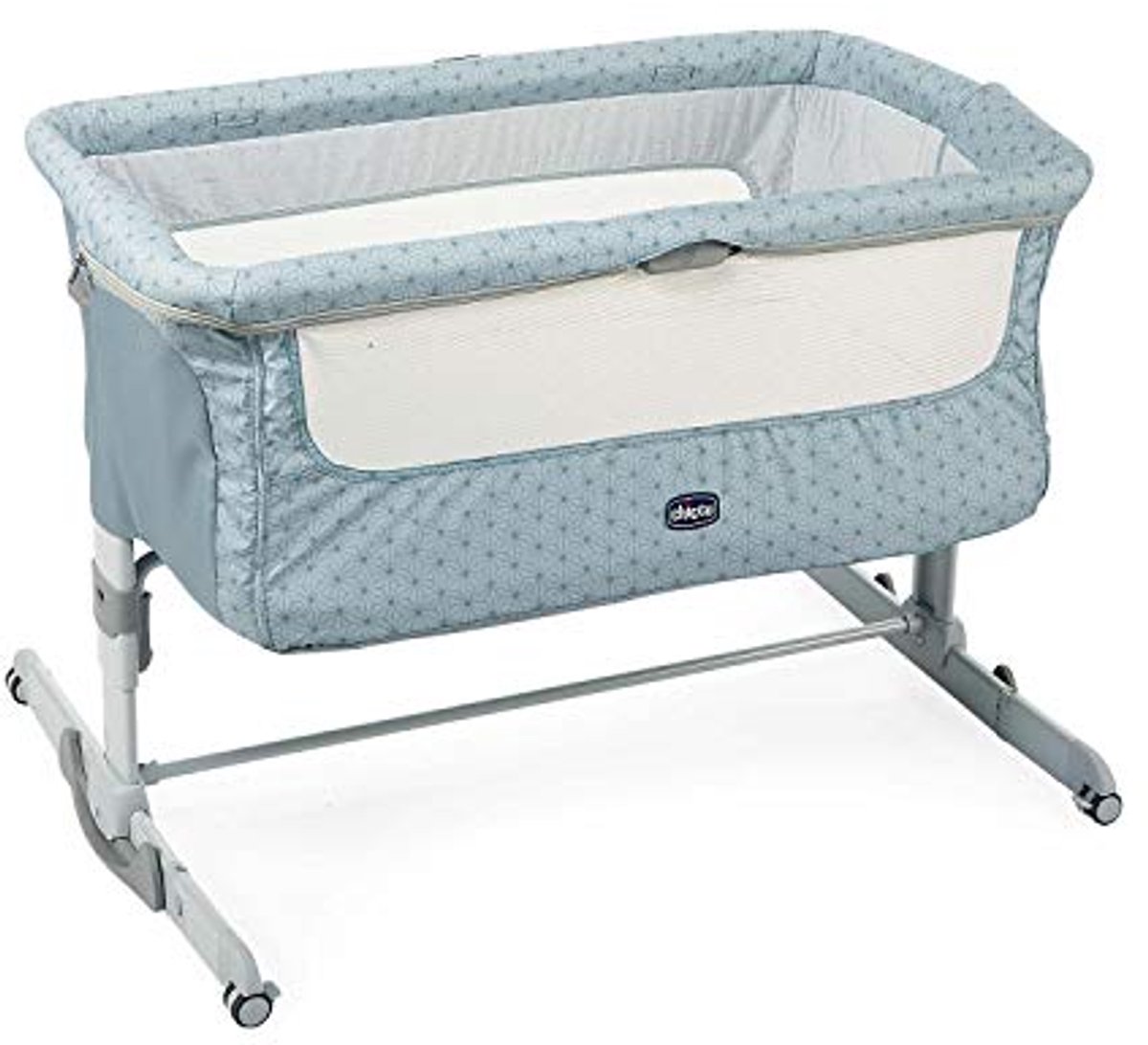 Kinderbedje - Co-slaapbed - Naast bed slapen - Verstelbare hoogte - 69 x 81 x 93 cm - Lichtblauw