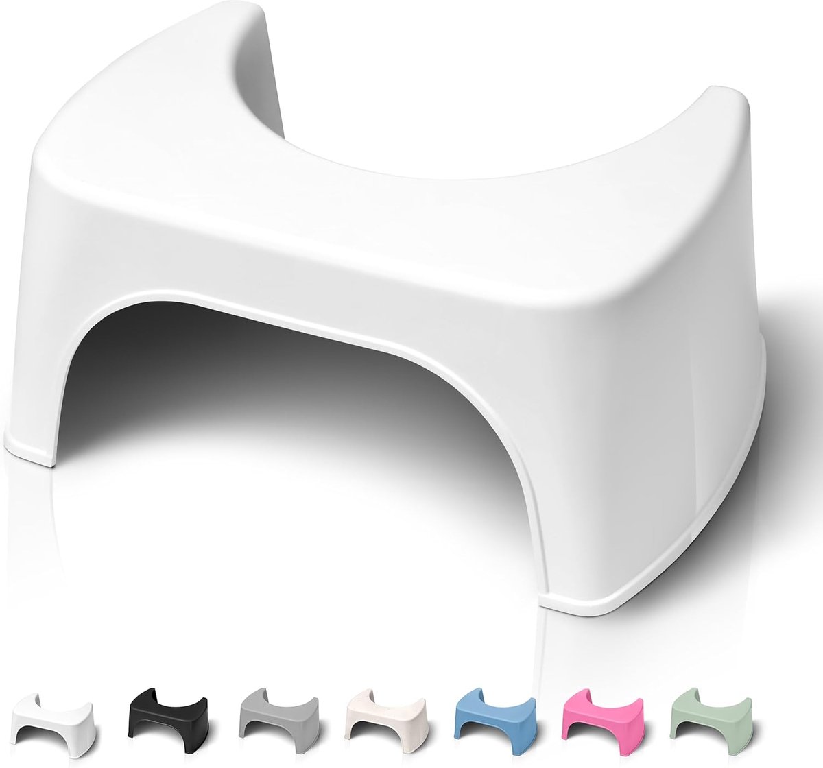 Toiletkruk - Voetensteun WC - Comfortabel zitten - Fysiologische houding - 18 cm hoog - Wit