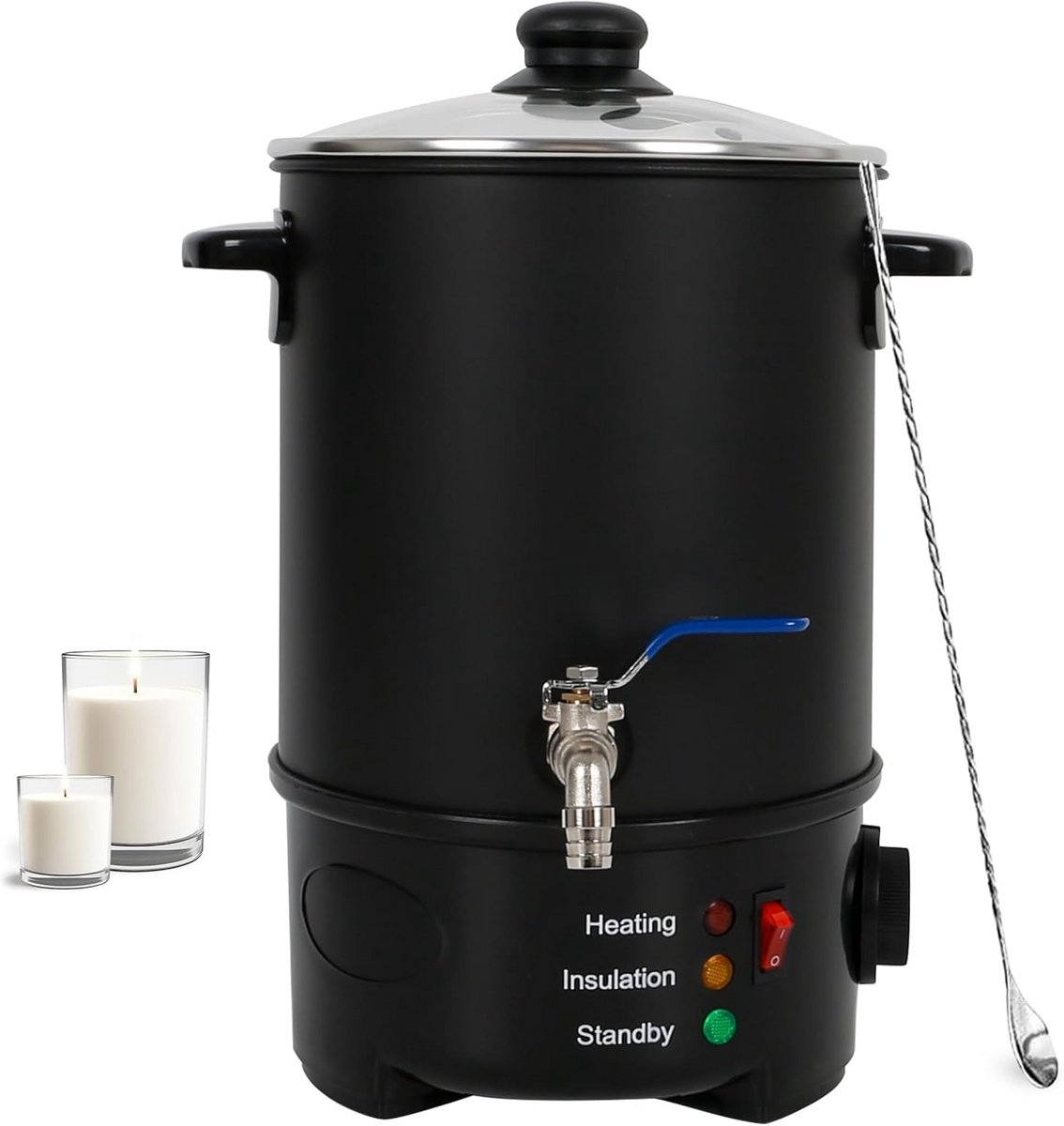 Wax Smeltapparaat - Kaarsen Maken - Grote Partijen - Snelle Verwarming - 6 Liter - Zilver
