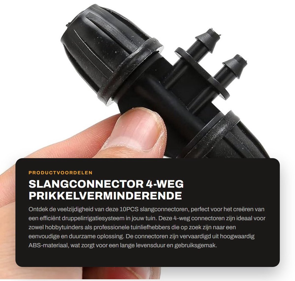 Dailygoods- Slangconnector 4-weg Prikkelverminderende Connector - Eenvoudig Te Gebruiken - Duurzaam ABS-Materiaal - Onderhoudsvrij Druppelirrigatiesysteem - Veilig en Lekvrij - Veelzijdige Toepassingen - Slangverbinder