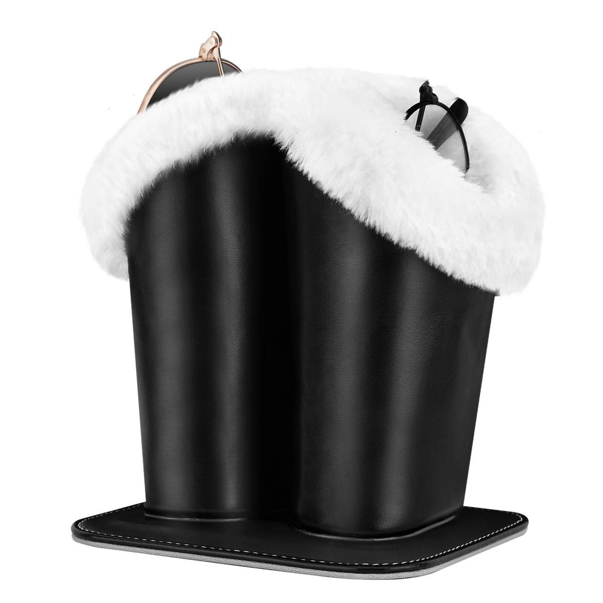 Dailygoods- Brilhouder - Modern PU Leer - Antiskrap - Stofdicht - Magnetisch - 2-Pack - Zachte Voering - Brilstandaard