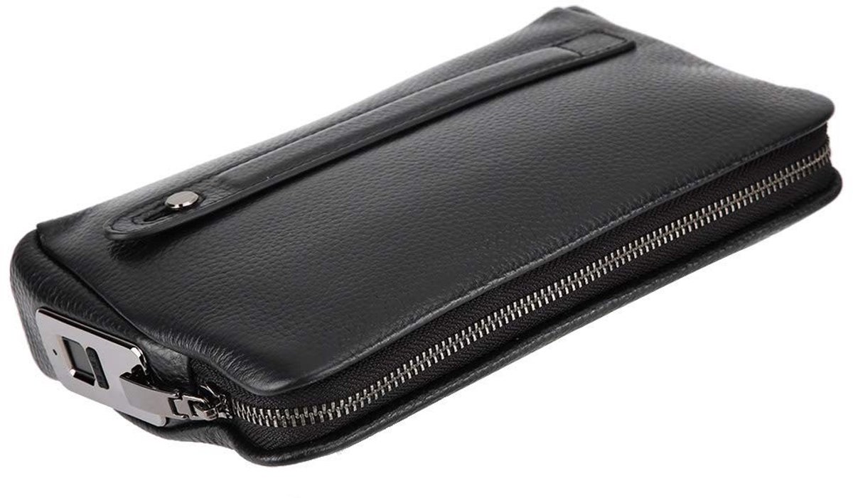 Dailygoods- Portemonnee Heren Lederen - 10 Vingerafdrukken Herkenning - 9,6 X 2,4 X 5,7 Inch - Duurzaam - Veiligheid - Zacht - Portemonnee Met Vingerafdruk