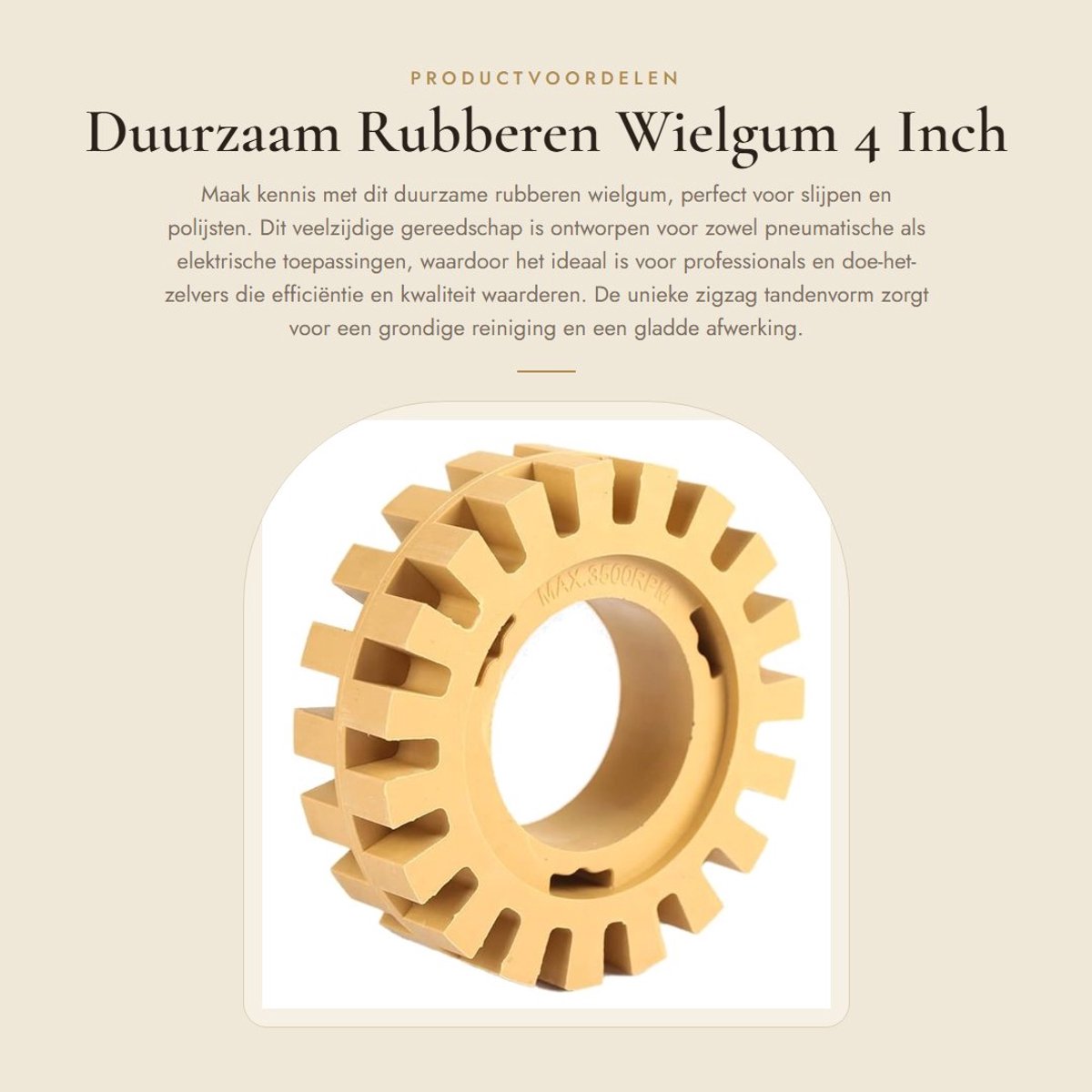 Dailygoods - Duurzaam Rubberen Wielgum - 4 Inch Slijpen en Polijsten - Hoog Efficiënt Reinigingsgereedschap - Geschikt voor Pneumatisch en Elektrisch...