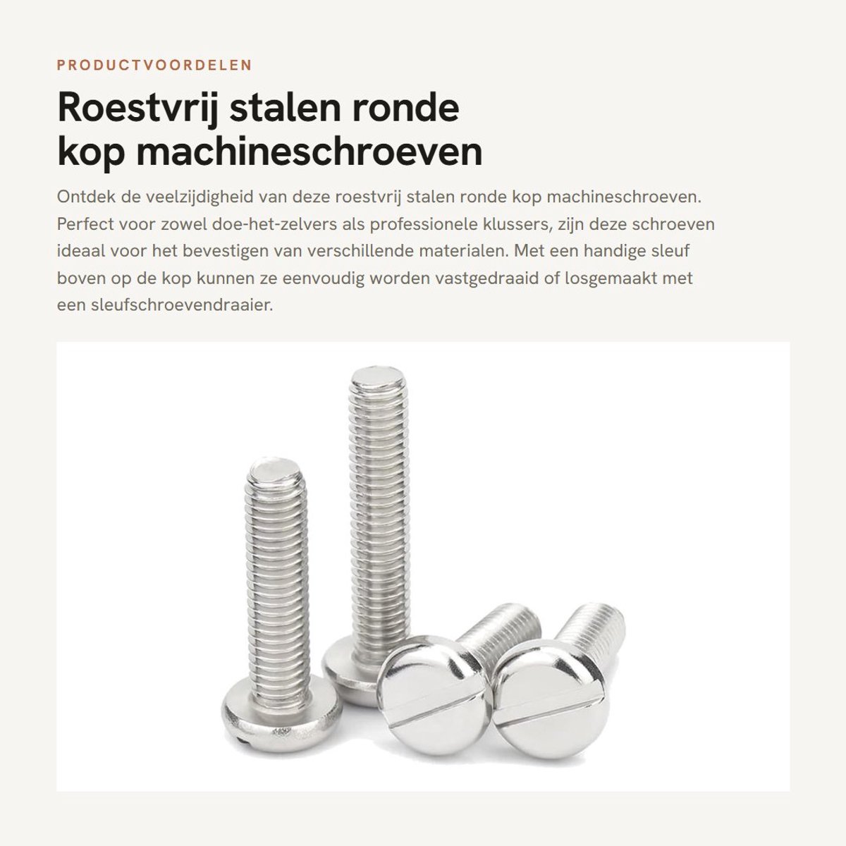 Dailygoods- Machineschroeven M5x8mm - Roestvrij Staal - Sleufschroeven - Bevestigingselementen - 20 Stuks - Slijtvast en Duurzaam - Schroeven