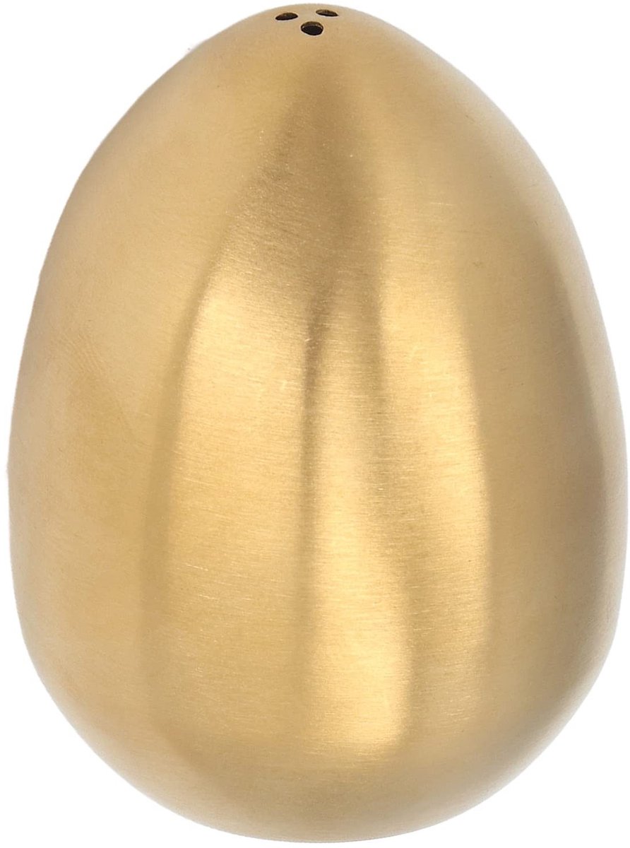 Dailygoods- Eiershaker Roestvrij Staal - Eivormige Peperstrooier - Compact - Handig - Voor Zout/Kruiden - Gewicht 66g