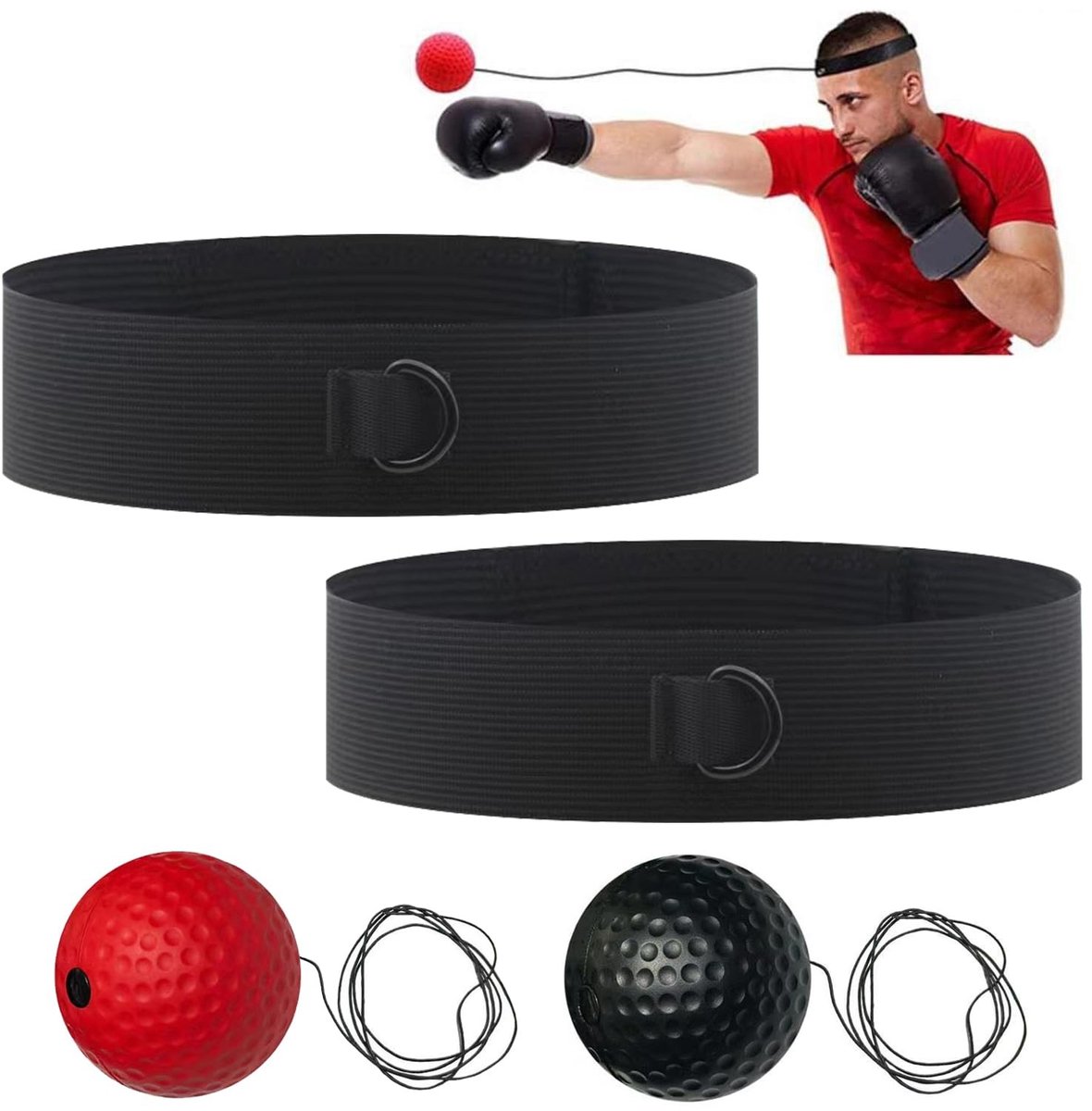 Dailygoods - Boksbal met Hoofdband voor Reflex- en Coördinatietraining