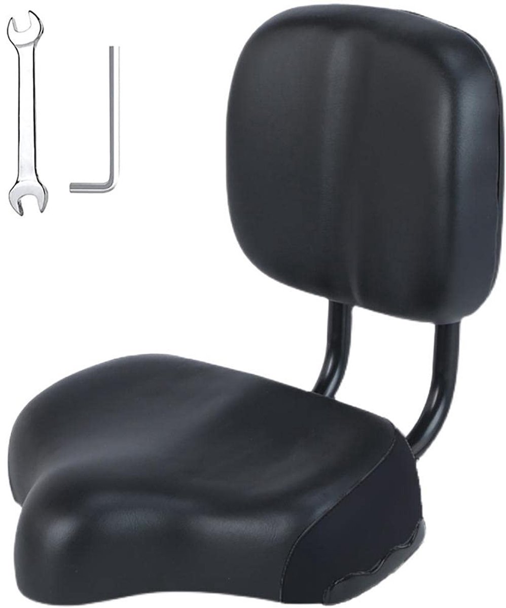Dailygoods- Fietszadel Comfortabel - Verstelbaar - Ergonomisch - Breed - Traagschuim - Staal/Leer - Inclusief Gereedschap - Fietsstoel